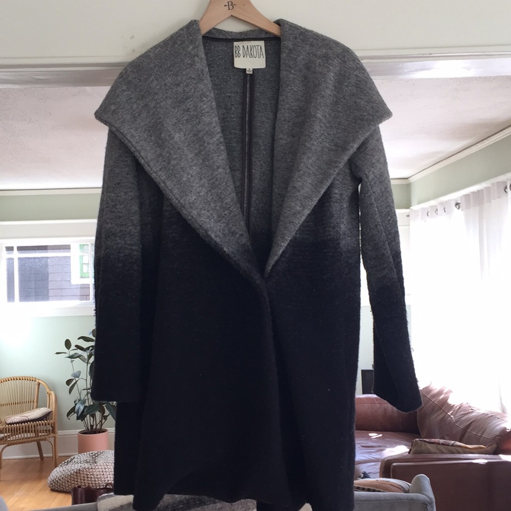 Ombré shawl collar sweater